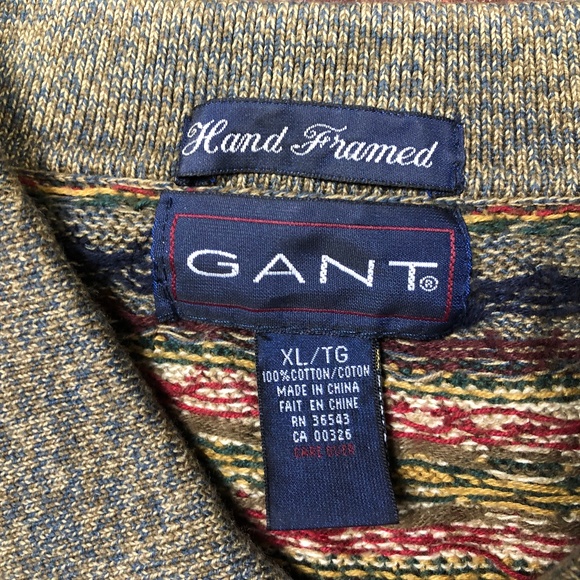 GANT Vintage 90s Hand Framed Knitted Winter Pullover Sweater Mens XL - Picture 2 of 3